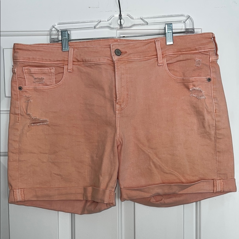 Old Navy Pink Jean Shorts with Cuffed Hem
